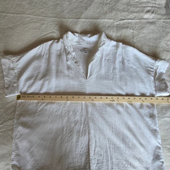 Madewell Women’s Linen Blend White Oversized Tunic Top Sz M Minimalist Coastal - Picture 4 of 7